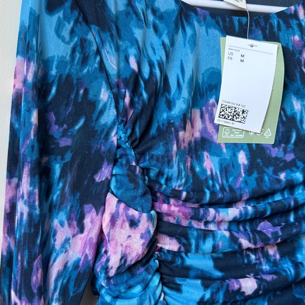 H&M Blue and Pink Long Sleeve Dress - Picture 4 of 5